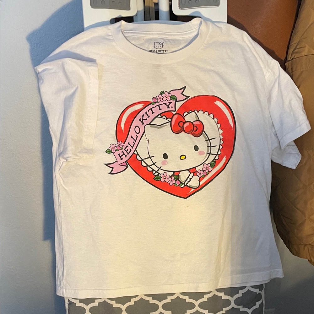 Hello Kitty White and Red Heart Kids T-Shirt